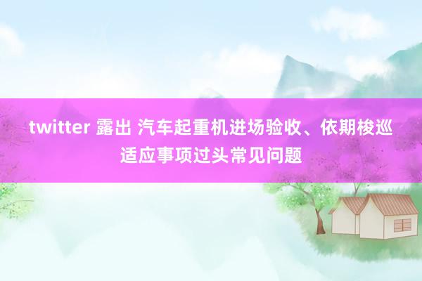 twitter 露出 汽车起重机进场验收、依期梭巡适应事项过头常见问题
